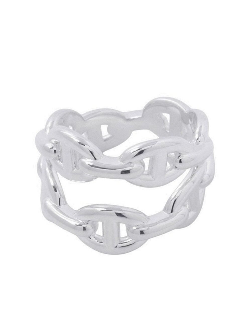 Hermes Ring Chaine D'ancre Enchainee Double Low